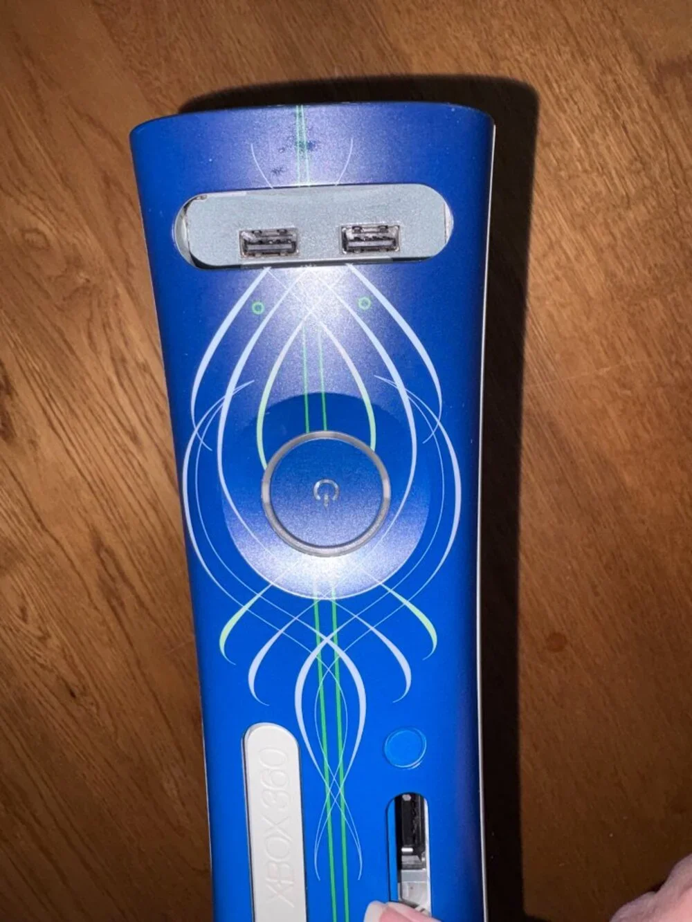 Microsoft Xbox 360 FAT Console W/ Blue Hot Rod Faceplate 